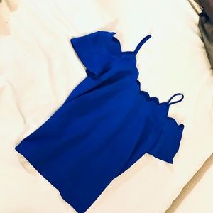 Cobalt blue off the shoulder, strap blouse